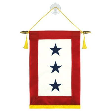 GLOBAL FLAGS UNLIMITED Blue Star Indoor Service Banner 12"x18" 3-Stars 203916